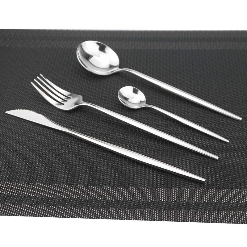 Gugrida 24-Piece Silverware Set - 18/10 Stainless Steel Reusable Utensils Forks Spoons Knives Set, Mirror Polished Cutlery Flatware Set, Great for Family Gatherings & Daily Use (6 set, Silver) - Image 5